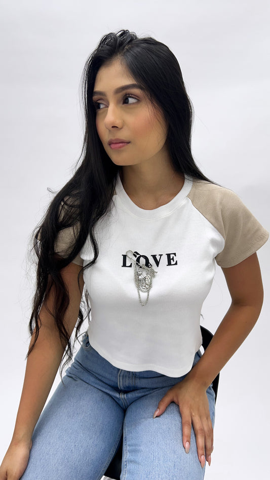 Camiseta love combinada