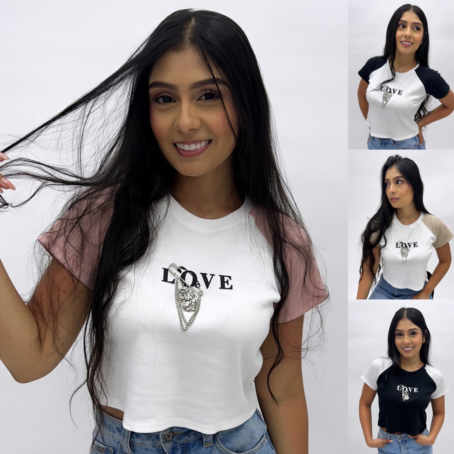 Camiseta love combinada